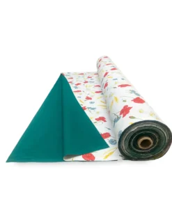 TESSUTO tenda SOLE STAMPATO con PAPAVERI e VERDE UNITO da un Lato da esterno GIARDINO balcone A METRO altezza cm. 300