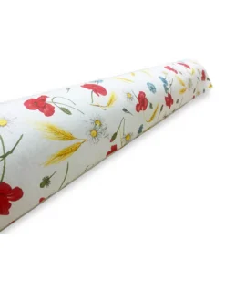 TESSUTO tenda SOLE STAMPATO con PAPAVERI e VERDE UNITO da un Lato da esterno GIARDINO balcone A METRO altezza cm. 300