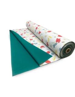 TESSUTO tenda SOLE STAMPATO con PAPAVERI e VERDE UNITO da un Lato da esterno GIARDINO balcone A METRO altezza cm. 300