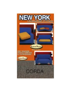 Tex family Copridivano New York Corda Elasticizzato, Antigraffio, Divani con Braccioli, Telo Divano Universale, Made in Italy