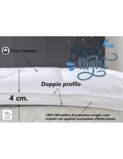TOPPER per Materasso ANALLERGICO EFFETTO Piuma GOOD NIGHT in Microsfere Made in Italy