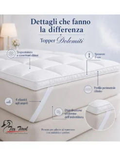 TOPPER per Materasso in PIUMINO Oca TEX TIROL © DOLOMITI 50% Piumino Oca / 50% Piuma Oca