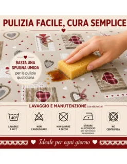 TOVAGLIA antimacchia RESINATA TORINO Tirolese HOLLY Rosso