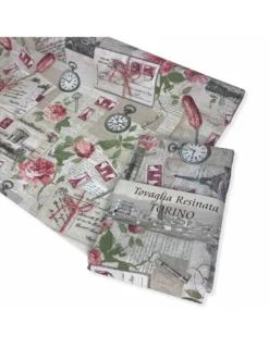 TOVAGLIA ANTIMACCHIA RESINATA TORINO SHABBY ROSA