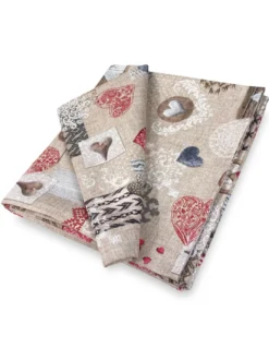 TOVAGLIA antimacchia RESINATA TORINO Tirolese SHABBY Rosso