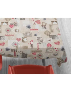 TOVAGLIA antimacchia RESINATA TORINO Tirolese SHABBY Rosso