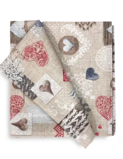 TOVAGLIA antimacchia RESINATA TORINO Tirolese SHABBY Rosso