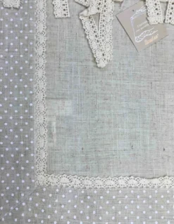 TOVAGLIA COPRITAVOLO TIROLESE MOLLY POIS BIANCO CON PORTATOVAGLIOLI