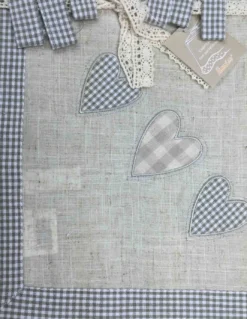 TOVAGLIA COPRITAVOLO TIROLESE MAGGIE CUORE BEIGE CON PORTATOVAGLIOLI