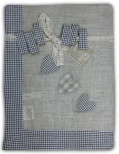 TOVAGLIA COPRITAVOLO TIROLESE MAGGIE CUORE BEIGE CON PORTATOVAGLIOLI