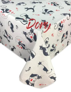 TOVAGLIA DORY GATTI DISEGNO gatto NERO in cotone