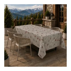 Tovaglia Dory Sciatori Tex Family per Tavola Chalet in Cotone Pesante 80/20 Made in Italy