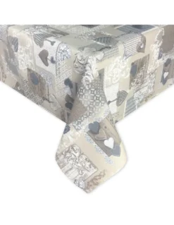 TOVAGLIA DORY tirolese CUORE MARGOT BEIGE in cotone