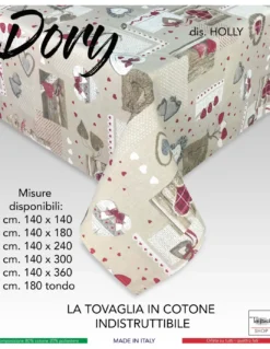 TOVAGLIA DORY tirolese CUORE HOLLY in cotone