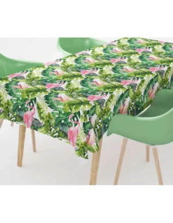 TOVAGLIA in COTONE disegno FLAMINGO fenicotteri made in Italy