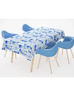 TOVAGLIA in COTONE disegno SANTORINI blu made in Italy