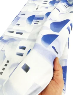 TOVAGLIA in COTONE disegno SANTORINI blu made in Italy