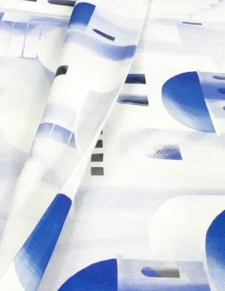 TOVAGLIA in COTONE disegno SANTORINI blu made in Italy