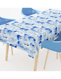TOVAGLIA in COTONE disegno SANTORINI blu made in Italy