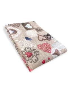 TOVAGLIA in COTONE disegno Tirolese SHABBY Rosso made in Italy
