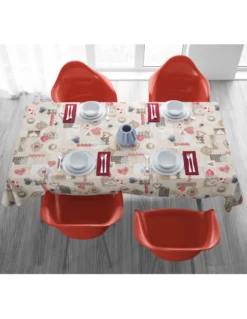 TOVAGLIA in COTONE disegno Tirolese SHABBY Rosso made in Italy