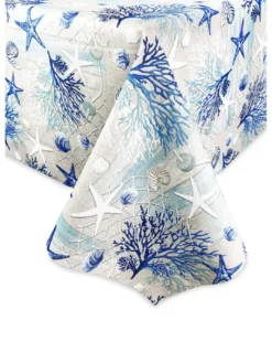 TOVAGLIA in COTONE mare MARINO coralli BLU