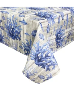 TOVAGLIA in COTONE mare PESCI mare marino BLU