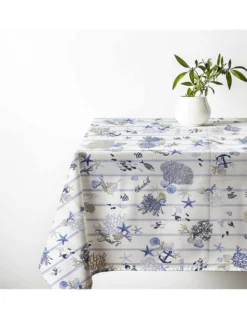 Tovaglia in Cotone Sissi Mare e Riga – Stile Marinaro – Made in Italy – Lavabile