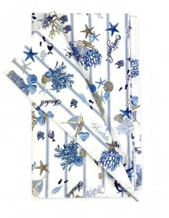 Tovaglia in Cotone Sissi Mare e Riga – Stile Marinaro – Made in Italy – Lavabile