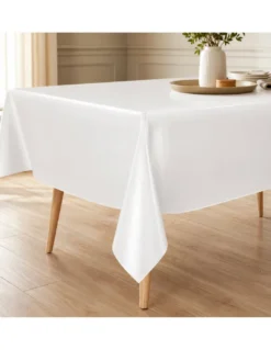 Tovaglia LIMA Bianca in Tela Cerata PVC Lavabile Antiscivolo Effetto Lino Made in Italy