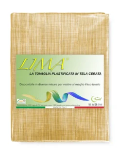 Tovaglia LIMA Gialla – Tela Cerata Plastificata PVC Lavabile Antiscivolo Effetto Lino – Made in Italy