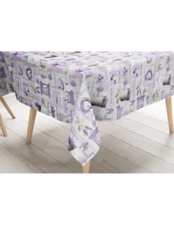 TOVAGLIA LIMA © in TELA CERATA plastificata LAVABILE idrorepellente in PVC LAVANDA made in Italy