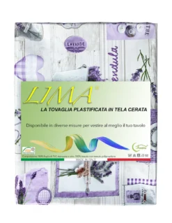 TOVAGLIA LIMA © in TELA CERATA plastificata LAVABILE idrorepellente in PVC LAVANDA made in Italy
