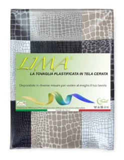 TOVAGLIA LIMA © in TELA CERATA plastificata LAVABILE idrorepellente in PVC MODERN marrone made in Italy