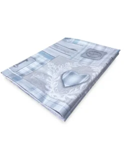 TOVAGLIA LIMA © in TELA CERATA plastificata LAVABILE idrorepellente in PVC TIROLESE shabby cuore grigio made in Italy