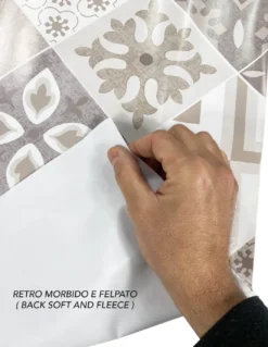 TOVAGLIA LIMA © in TELA CERATA plastificata LAVABILE idrorepellente in PVC MAIOLICHE Sabbia Made in Italy