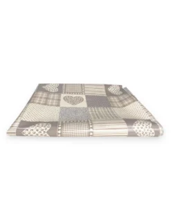 TOVAGLIA LIMA © in TELA CERATA plastificata LAVABILE idrorepellente in PVC CUORE BEIGE Made in Italy