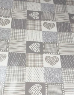 TOVAGLIA LIMA © in TELA CERATA plastificata LAVABILE idrorepellente in PVC CUORE BEIGE Made in Italy