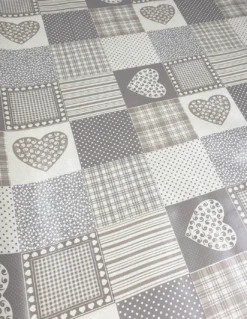 TOVAGLIA LIMA © in TELA CERATA plastificata LAVABILE idrorepellente in PVC CUORE BEIGE Made in Italy