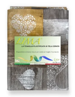 TOVAGLIA LIMA © in TELA CERATA plastificata LAVABILE idrorepellente in PVC TIROLESE Marrone made in Italy