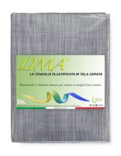 TOVAGLIA LIMA © in TELA CERATA plastificata LAVABILE idrorepellente in PVC UNITO GRIGIO made in Italy