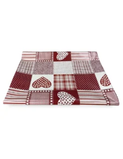 TOVAGLIA LIMA © in TELA CERATA plastificata LAVABILE idrorepellente in PVC CUORE ROSSO made in Italy