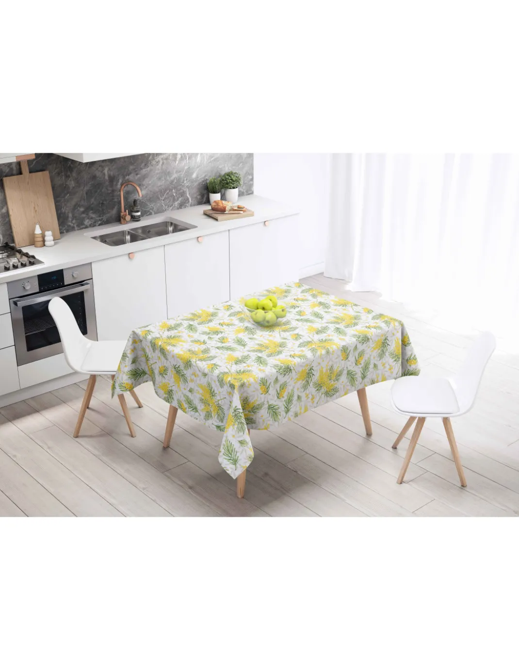 Tovaglia LIMA Mimosa – Tela Cerata Plastificata PVC Lavabile Antiscivolo Effetto Lino – Made in Italy