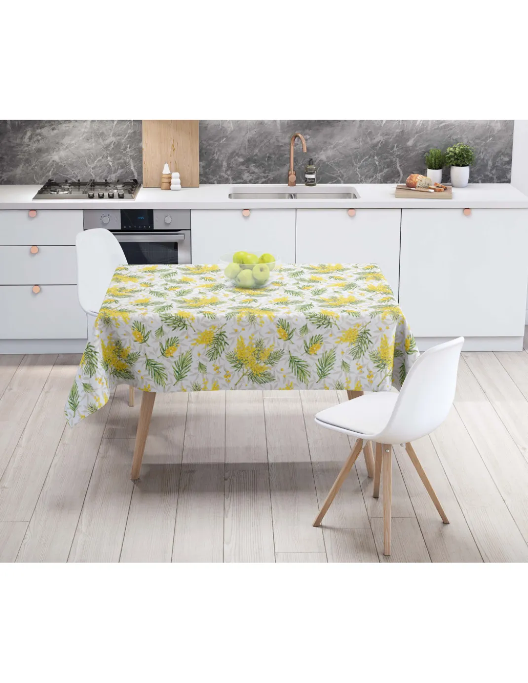 Tovaglia LIMA Mimosa – Tela Cerata Plastificata PVC Lavabile Antiscivolo Effetto Lino – Made in Italy