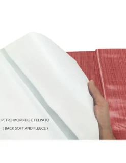 Tovaglia LIMA Rossa – Tela Cerata Plastificata PVC Lavabile Antiscivolo Effetto Lino – Made in Italy