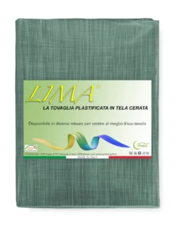 Tovaglia LIMA Verde Scuro – Tela Cerata Plastificata PVC Lavabile Antiscivolo Effetto Lino – Made in Italy