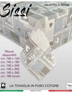 TOVAGLIA SISSI in cotone APRICA BEIGE in cotone