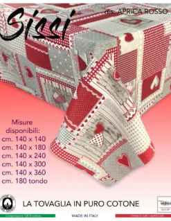 TOVAGLIA SISSI in cotone APRICA ROSSO in cotone