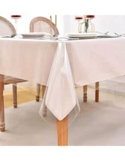 Tovaglia Trasparente Antimacchia in PVC Crystal, Copritavolo cristallo Spessore 0,20 mm, Made in Italy