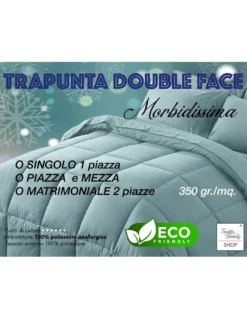 TRAPUNTA BL piumone TINTA UNITA BLU - BLUETTE double face INVERNALE 350 GR. CON FEDERA ARREDO